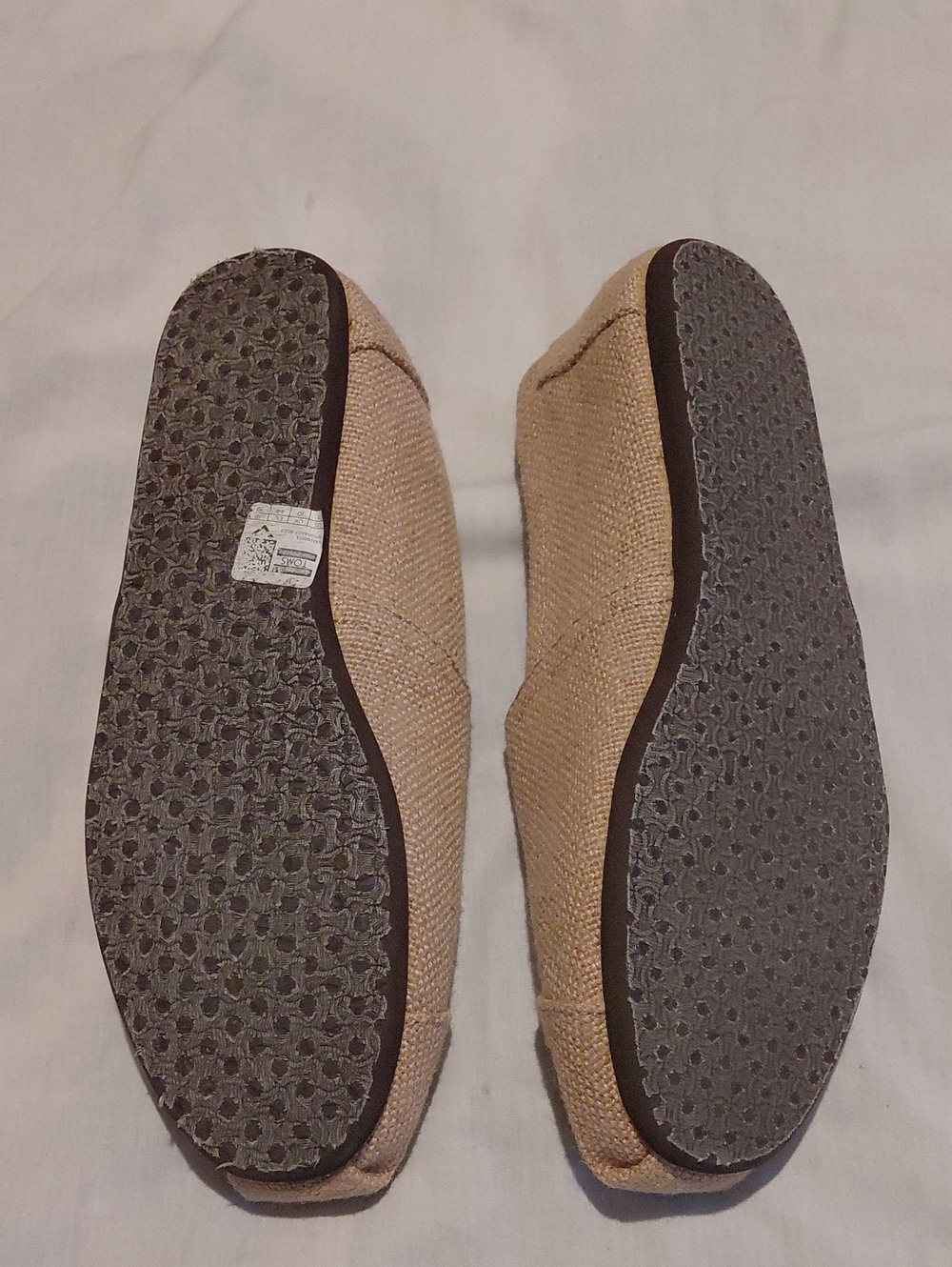 Toms Natural Beige Burlap Woven Slip-On Espadrilles Men's Size 11 - Picture 5 of 5